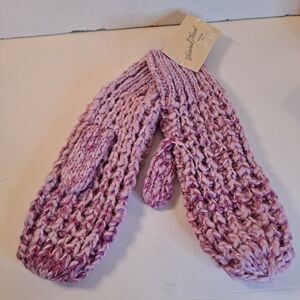 Universal Thread Women's Mittens Knit Pink One Size